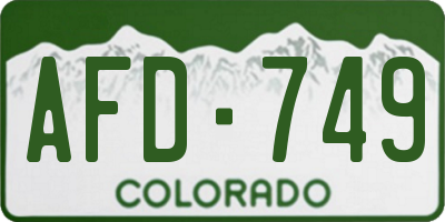 CO license plate AFD749