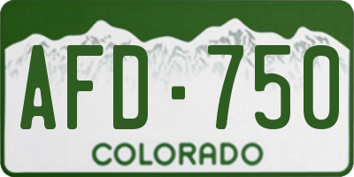 CO license plate AFD750