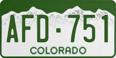 CO license plate AFD751