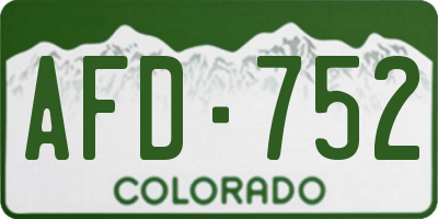 CO license plate AFD752