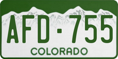 CO license plate AFD755