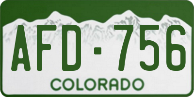 CO license plate AFD756