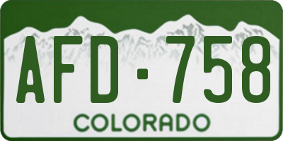 CO license plate AFD758