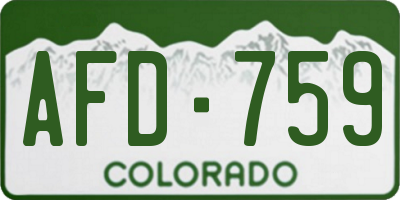 CO license plate AFD759