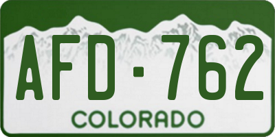 CO license plate AFD762