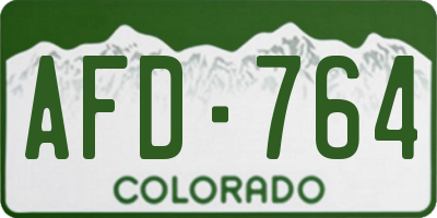 CO license plate AFD764