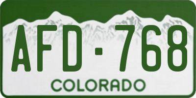 CO license plate AFD768