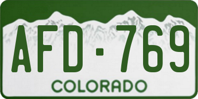 CO license plate AFD769