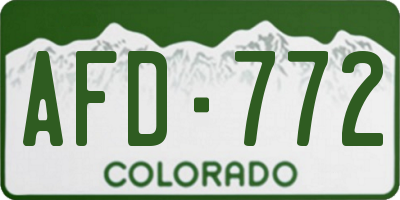 CO license plate AFD772