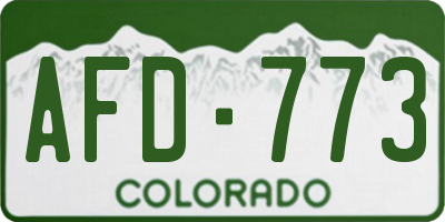 CO license plate AFD773