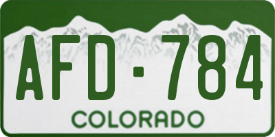 CO license plate AFD784