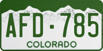 CO license plate AFD785