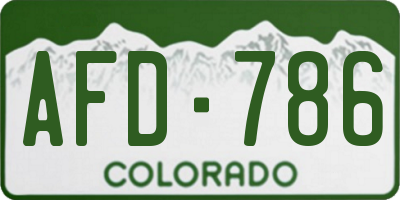 CO license plate AFD786
