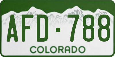 CO license plate AFD788