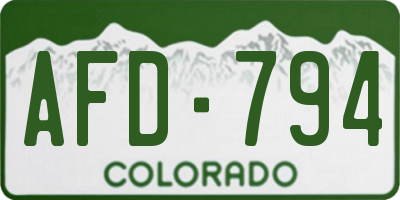 CO license plate AFD794