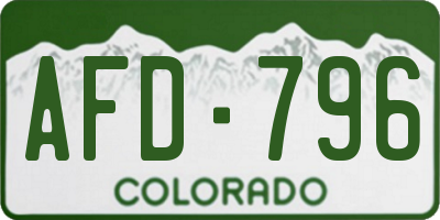 CO license plate AFD796