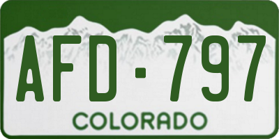 CO license plate AFD797