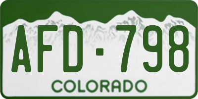 CO license plate AFD798