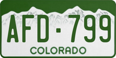 CO license plate AFD799