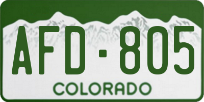 CO license plate AFD805