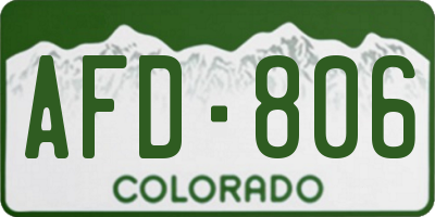 CO license plate AFD806