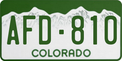 CO license plate AFD810