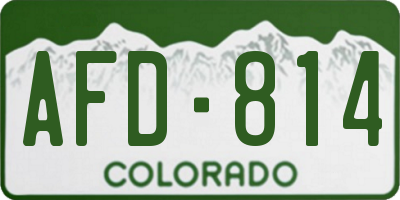 CO license plate AFD814