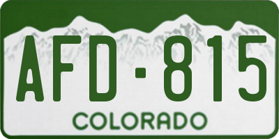 CO license plate AFD815