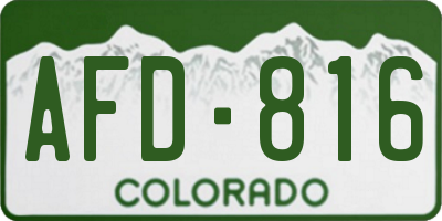 CO license plate AFD816