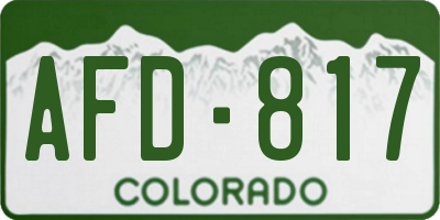 CO license plate AFD817