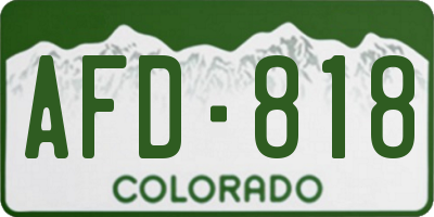 CO license plate AFD818