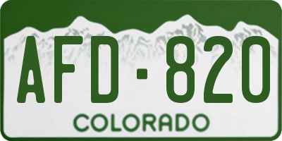 CO license plate AFD820