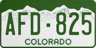 CO license plate AFD825