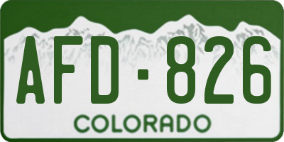 CO license plate AFD826