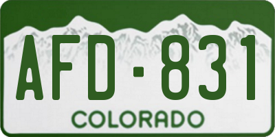 CO license plate AFD831