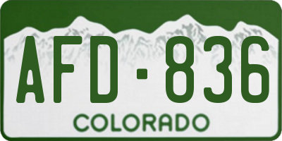 CO license plate AFD836