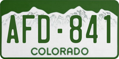 CO license plate AFD841