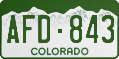 CO license plate AFD843