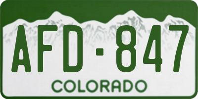 CO license plate AFD847