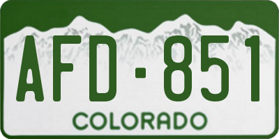 CO license plate AFD851
