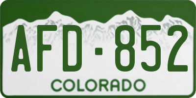 CO license plate AFD852