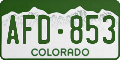 CO license plate AFD853