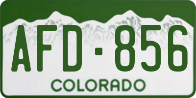 CO license plate AFD856