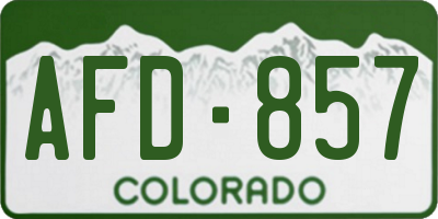 CO license plate AFD857
