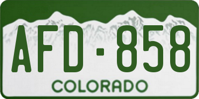 CO license plate AFD858