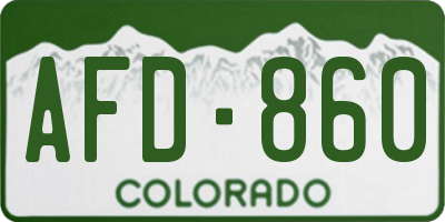 CO license plate AFD860
