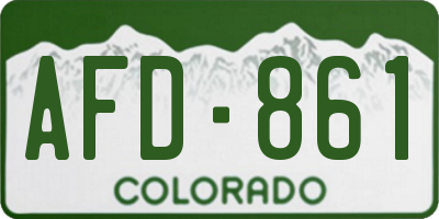 CO license plate AFD861