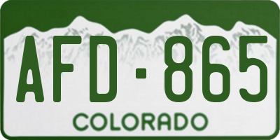CO license plate AFD865