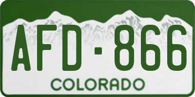 CO license plate AFD866