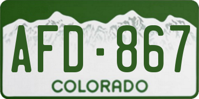 CO license plate AFD867